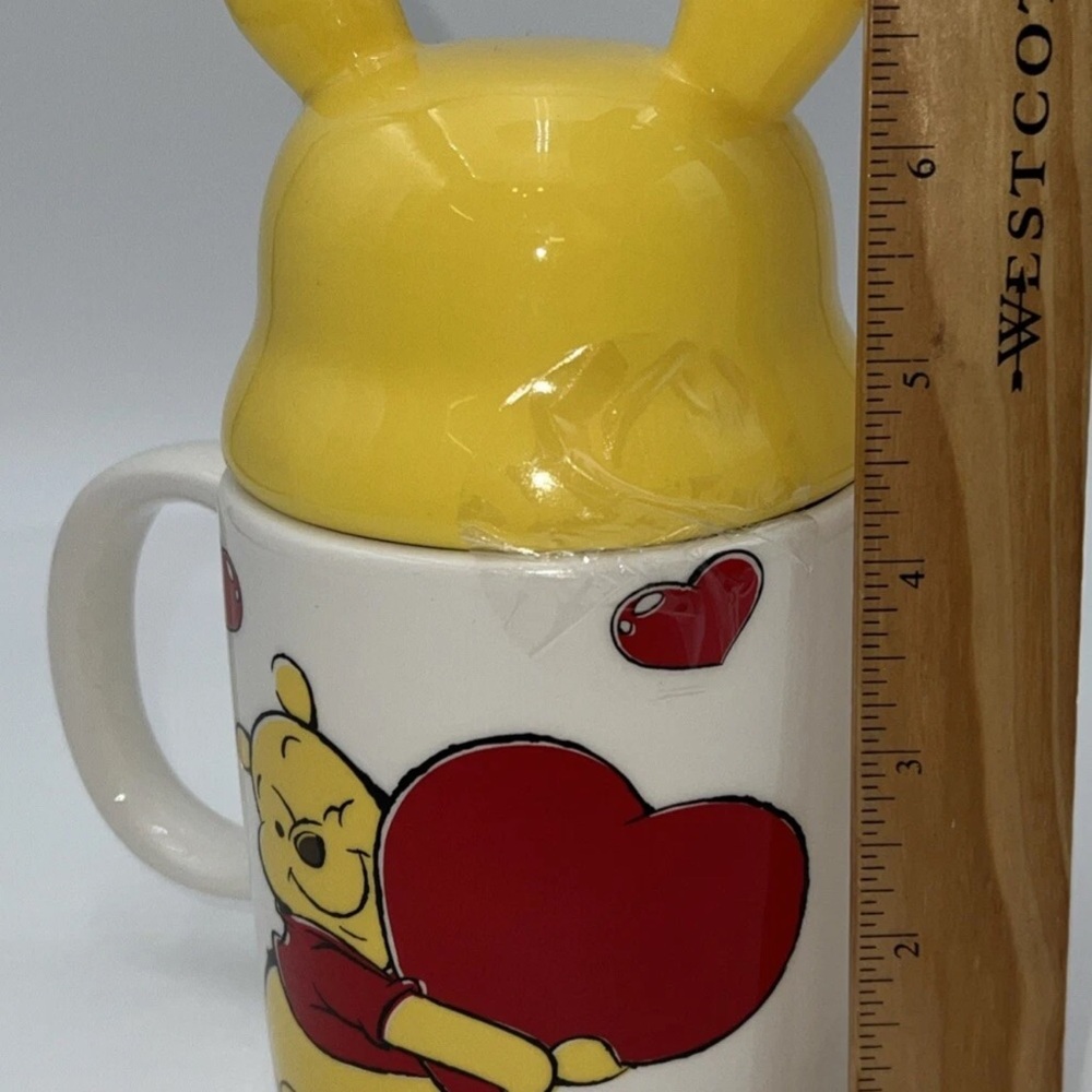 New Ceramic Mug Disney Winnie The Pooh Love You Beary Much Love & Lid - Picture 7 of 8